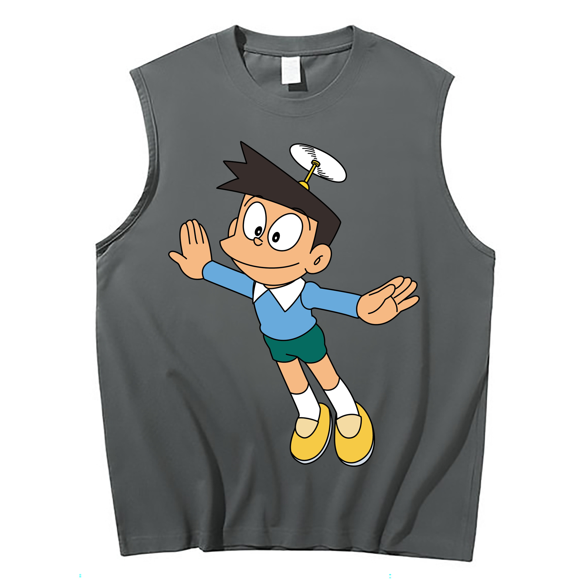 （画像用） ドラえもん 骨川 スネ夫 Doraemon Honekawa Suneo コットン100％タンクトップ（フロントプリント）